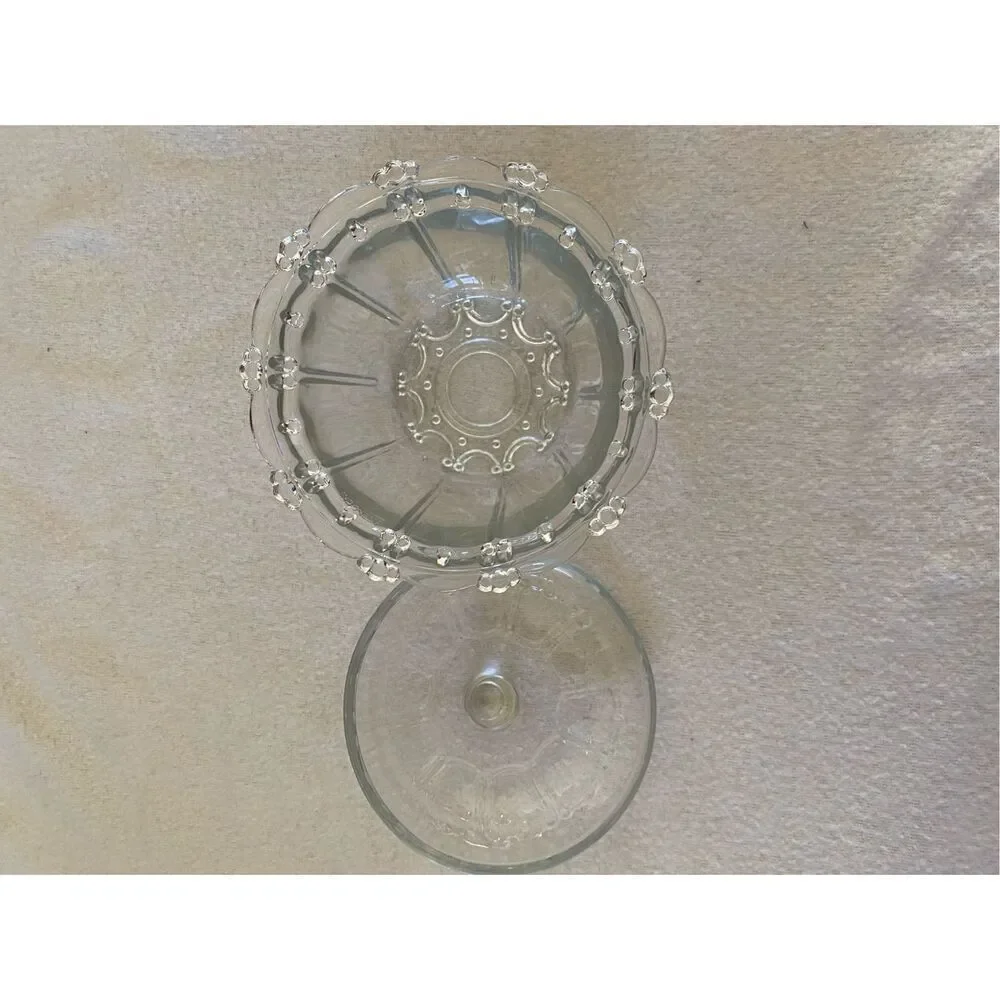 Glass Candy Dish Trinket Bowl Decor Home With Lid